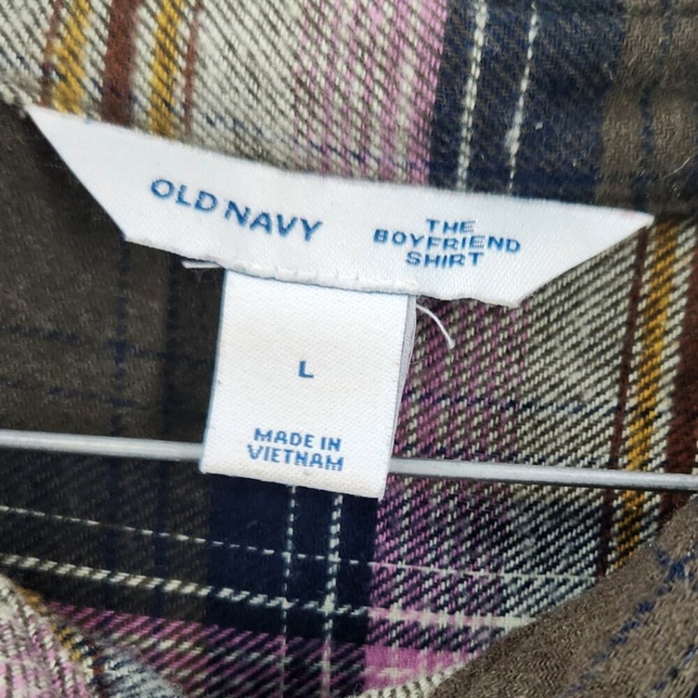 Old Navy Plaid Boyfriend Shirt - Women's Size Large - Picture 3 of 4